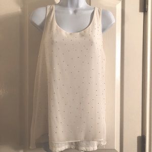 2/$12 Express White Top w/ Silver Detail